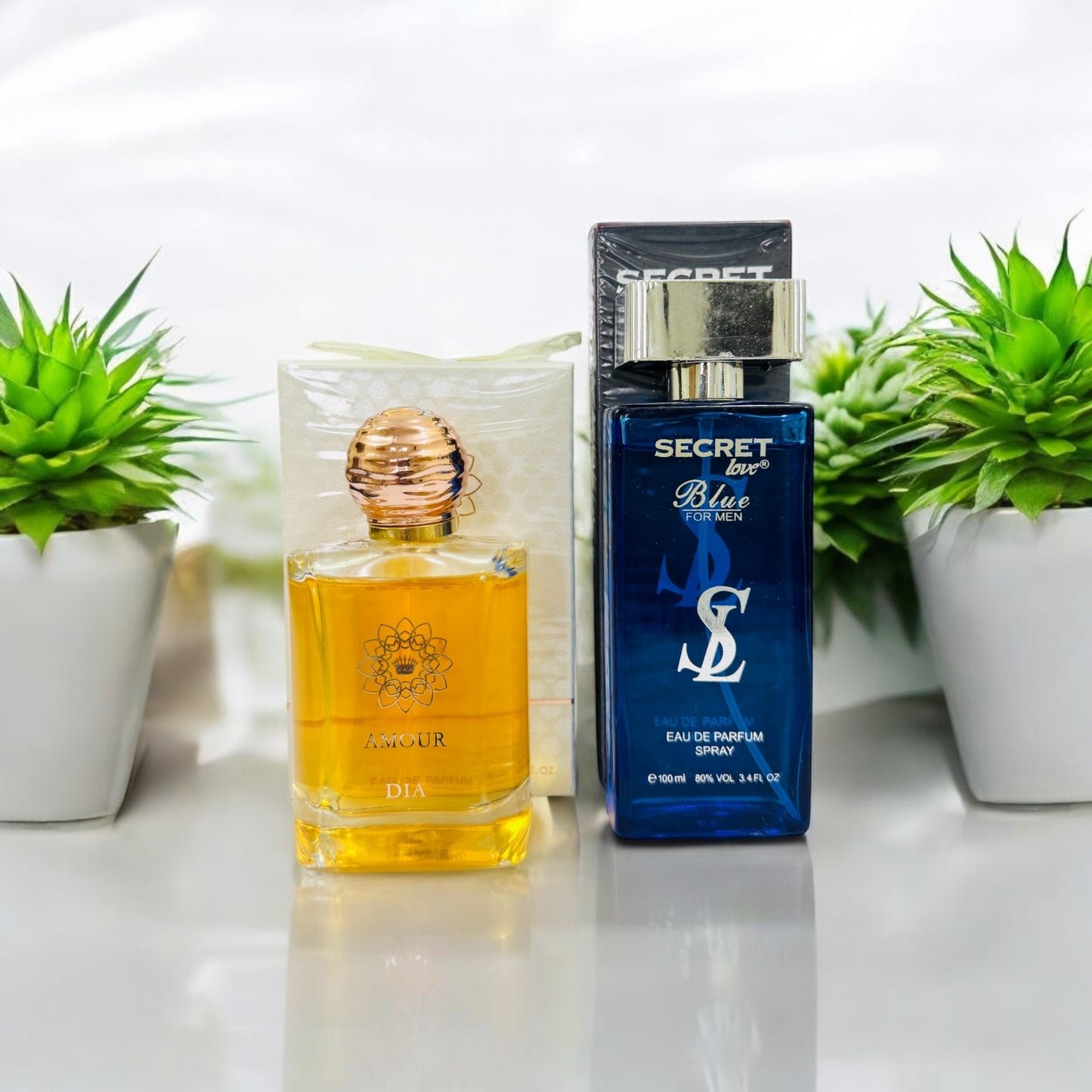Imported Amour Dia, Secret Love Perfume and Italian Leather Body Spray Gift,