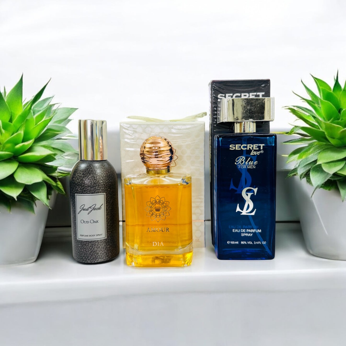 Imported Amour Dia, Secret Love Perfume and Italian Leather Body Spray Gift,