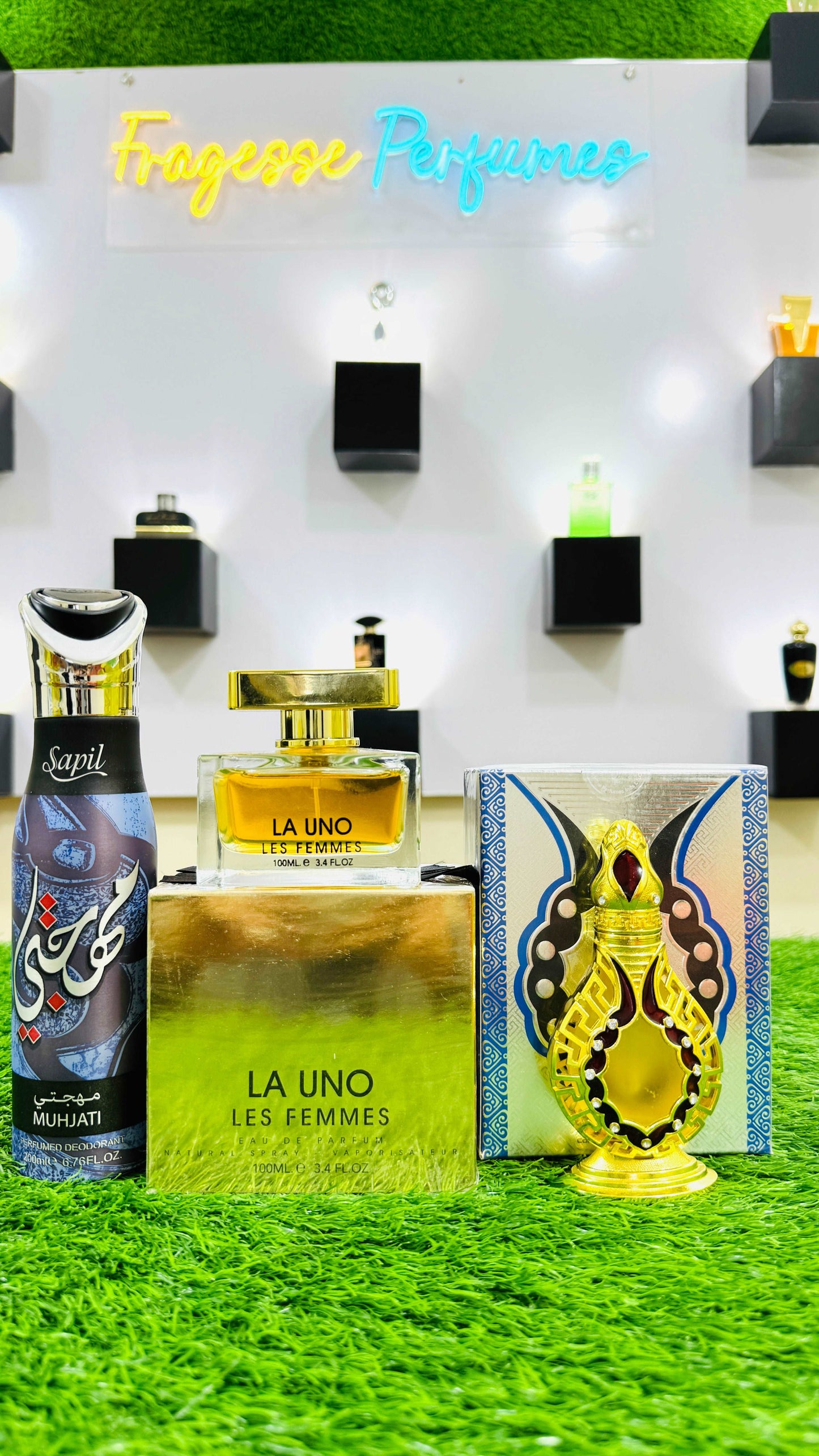 LA UNO Perfume and Najwa Attar with Sapil Body Spray Gift, Parcel Allow to Open